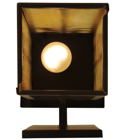 Meyda Lighting Tamarack 8" Cafe Noir Wall Sconce With Beige Iridescent Shade Glass