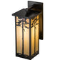 Meyda Lighting Tamarack 8" Craftsman Brown Wall Sconce With Beige Iridescent Shade Glass
