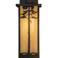 Meyda Lighting Tamarack 8" Craftsman Brown Wall Sconce With Beige Iridescent Shade Glass
