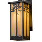 Meyda Lighting Tamarack 8" Craftsman Brown Wall Sconce With Beige Iridescent Shade Glass