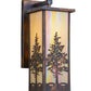 Meyda Lighting Tamarack 8" Dark Burnished Antique Copper Wall Sconce With Beige Iridescent Shade Glass