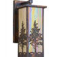 Meyda Lighting Tamarack 8" Dark Burnished Antique Copper Wall Sconce With Beige Iridescent Shade Glass