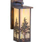 Meyda Lighting Tamarack 8" Dark Burnished Antique Copper Wall Sconce With Beige Iridescent Shade Glass