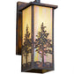 Meyda Lighting Tamarack 8" Dark Burnished Antique Copper Wall Sconce With Beige Iridescent Shade Glass
