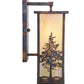 Meyda Lighting Tamarack 8" Dark Burnished Antique Copper Wall Sconce With Beige Iridescent Shade Glass