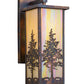 Meyda Lighting Tamarack 8" Dark Burnished Antique Copper Wall Sconce With Beige Iridescent Shade Glass