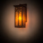 Meyda Lighting Tamarack 8" Rust Wall Sconce With Amber Mica Shade Glass