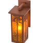 Meyda Lighting Tamarack 8" Rust Wall Sconce With Amber Mica Shade Glass