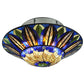 Meyda Lighting Tampa Bay 60" 12-Light Oil Rubbed Bronze Semi-flush Mount Light With Multi-Colored Shade Glass
