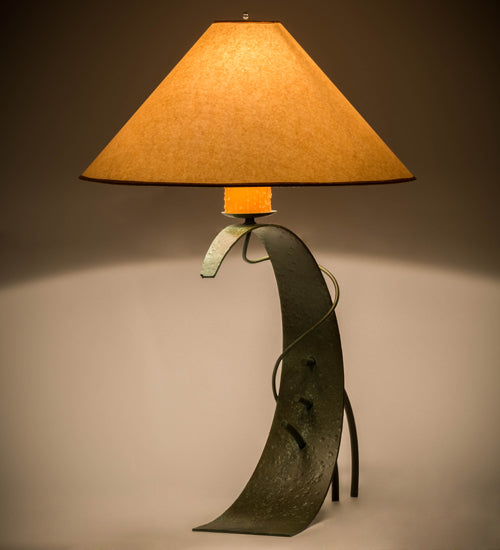 Meyda Lighting Tara 32" Tarnished Copper Table Lamp With Beige Shade