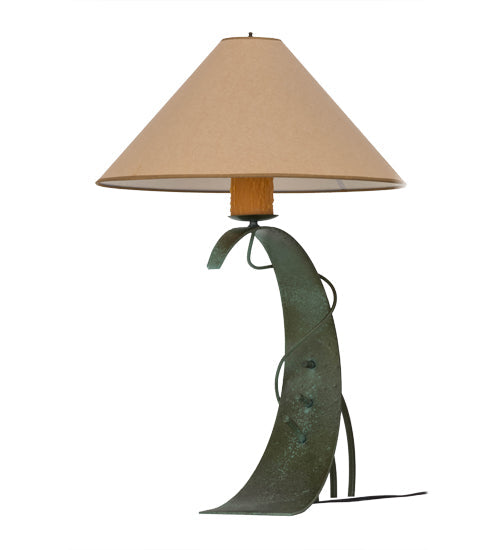 Meyda Lighting Tara 32" Tarnished Copper Table Lamp With Beige Shade