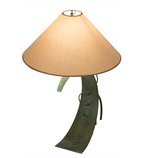 Meyda Lighting Tara 32" Tarnished Copper Table Lamp With Beige Shade