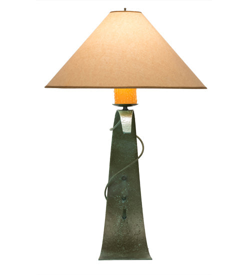 Meyda Lighting Tara 32" Tarnished Copper Table Lamp With Beige Shade