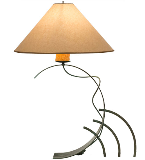 Meyda Lighting Tara 32" Tarnished Copper Table Lamp With Beige Shade