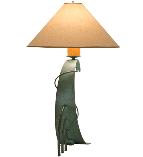 Meyda Lighting Tara 32" Tarnished Copper Table Lamp With Beige Shade