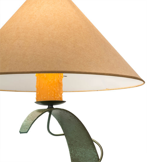 Meyda Lighting Tara 32" Tarnished Copper Table Lamp With Beige Shade