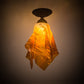 Meyda Lighting Taste of Honey 12" Oil Rubbed Bronze Flush Mount Light With Honey Art Shade Glass