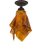Meyda Lighting Taste of Honey 12" Oil Rubbed Bronze Flush Mount Light With Honey Art Shade Glass