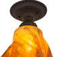 Meyda Lighting Taste of Honey 12" Oil Rubbed Bronze Flush Mount Light With Honey Art Shade Glass