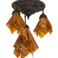 Meyda Lighting Taste of Honey 21" 3-Light Oil Rubbed Bronze Pendant Light With Orange Coral Shade Glass