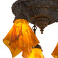 Meyda Lighting Taste of Honey 21" 3-Light Oil Rubbed Bronze Pendant Light With Orange Coral Shade Glass