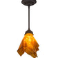 Meyda Lighting Taste of Honey 9" Oil Rubbed Bronze Pendant Light With Honey Art Shade Glass