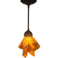 Meyda Lighting Taste of Honey 9" Oil Rubbed Bronze Pendant Light With Honey Art Shade Glass