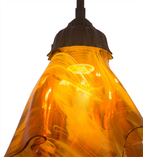 Meyda Lighting Taste of Honey 9" Oil Rubbed Bronze Pendant Light With Honey Art Shade Glass