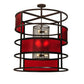 Meyda Lighting Tavern 48" 9-Light Cafe Noir Pendant Light With Cherry Rainfall Idalight Shade Glass