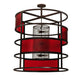 Meyda Lighting Tavern 48" 9-Light Cafe Noir Pendant Light With Cherry Rainfall Idalight Shade Glass