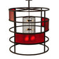 Meyda Lighting Tavern 48" 9-Light Cafe Noir Pendant Light With Cherry Rainfall Idalight Shade Glass