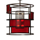 Meyda Lighting Tavern 48" 9-Light Cafe Noir Pendant Light With Cherry Rainfall Idalight Shade Glass