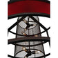 Meyda Lighting Tavern 48" 9-Light Cafe Noir Pendant Light With Cherry Rainfall Idalight Shade Glass