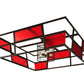 Meyda Lighting Tavern 85" 8-Light Cafe Noir Flush Mount Light With Cerise Idalight Shade Glass