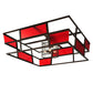 Meyda Lighting Tavern 85" 8-Light Cafe Noir Flush Mount Light With Cerise Idalight Shade Glass