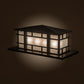 Meyda Lighting Tea House 33" 4-Light Highlighted Craftsman Brown Island Outdoor Pier Mount Light With Frosted Seeded Shade Glass
