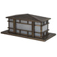 Meyda Lighting Tea House 33" 4-Light Highlighted Craftsman Brown Island Outdoor Pier Mount Light With Frosted Seeded Shade Glass