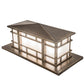 Meyda Lighting Tea House 33" 4-Light Highlighted Craftsman Brown Island Outdoor Pier Mount Light With Frosted Seeded Shade Glass