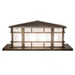 Meyda Lighting Tea House 33" 4-Light Highlighted Craftsman Brown Island Outdoor Pier Mount Light With Frosted Seeded Shade Glass