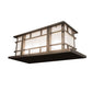 Meyda Lighting Tea House 33" 4-Light Highlighted Craftsman Brown Island Outdoor Pier Mount Light With Frosted Seeded Shade Glass