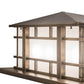 Meyda Lighting Tea House 33" 4-Light Highlighted Craftsman Brown Island Outdoor Pier Mount Light With Frosted Seeded Shade Glass
