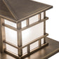 Meyda Lighting Tea House 33" 4-Light Highlighted Craftsman Brown Island Outdoor Pier Mount Light With Frosted Seeded Shade Glass