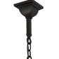 Meyda Lighting Tea House 43" 4-Light Black Textured Lantern Pendant Light With Clear Seeded Shade Glass