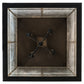 Meyda Lighting Tea House 43" 4-Light Black Textured Lantern Pendant Light With Clear Seeded Shade Glass
