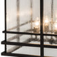 Meyda Lighting Tea House 43" 4-Light Black Textured Lantern Pendant Light With Clear Seeded Shade Glass
