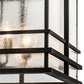 Meyda Lighting Tea House 43" 4-Light Black Textured Lantern Pendant Light With Clear Seeded Shade Glass