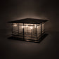 Meyda Lighting Tea House 47" 4-Light Craftsman Brown Outdoor Pier Mount Light With Clear Seeded Shade Glass