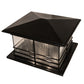 Meyda Lighting Tea House 47" 4-Light Craftsman Brown Outdoor Pier Mount Light With Clear Seeded Shade Glass
