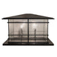 Meyda Lighting Tea House 47" 4-Light Craftsman Brown Outdoor Pier Mount Light With Clear Seeded Shade Glass