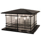 Meyda Lighting Tea House 47" 4-Light Craftsman Brown Outdoor Pier Mount Light With Clear Seeded Shade Glass